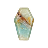 Polished Crystal Coffin Stone Carving 30mm Natural Quartz Obsidian Tiger Eye Coffin Ornament for Halloween Party Home Decoration