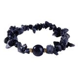 Handmade Natural Irregular Chip Stone Bracelet Elastic 10MM Round Gemstone Bead for Women #SB3160