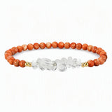 4mm Natural Gemstone Round Bead Stretch Bracelet With Clear Quartz Chip Crystal & Gold Spacers Unisex Healing Stackable Wristband Multi‑Stone Gift #SB3144