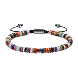 6MM Natural Stone & Hematite Disc Bead Adjustable Bracelet Macrame Slide Closure Unisex Healing Crystal Jewelry Men Women #SB3154
