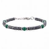 Hematite Heishi Disc Bead Bracelet 4MM Natural Multi‑Color Gemstone Accent Adjustable Unisex Stack Wrist Jewelry #SB3150
