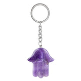 Crystal Hamsa Hand Keychain  Spiritual Protection Bag Pendant Charms Ornament KC0671