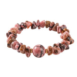 Handmade Natural Irregular Chip Stone Bracelet Elastic 12MM Round Gemstone Bead for Women #SB3160