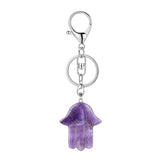 Spiritual Hamsa Hand Key Ring – Natural Stone Healing Amulet KC0671