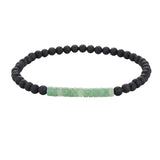 Matte Black Onyx 4mm Round Bead Bracelet Heishi Spacer Stone Bead Unisex Elastic Stackable Healing Crystal Wrist Jewelry #SB3156