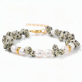 Wholesale Natural Gravel Stone Freshwater Pearl Bracelet Multi Color Crystal Beaded Bracelet Jewelry Gift for Women #SB3136
