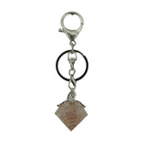 Orgone Crystal Faceted Cone Keychain, Sacred Tree of Life Charm, Genuine Stone Chip Resin Amulet Keyring Accessory for Men & Women