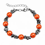 10MM Natural Gemstone & Hematite Adjustable Bracelet with Extension Chain - Unisex Healing Crystal Jewelry Gift for Men Women #SB3153