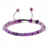 Natural Agate Round Bead Bracelet Pearl Shell Heishi Disc Spacer Adjustable Braided #SB3148