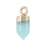 Mini Hexagonal Point Crystal Pendant Natural Stone Bullet Shape Charm for DIY Jewelry Making Necklace Earrings Supplies