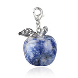 20mm Natural Gemstone Apple Charm with Lobster Clasp Crystal Beads for DIY Jewelry SP1371