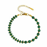 6MM Heishi Disc Spacer Round Bead Gemstone Bracelet Gold Chain Adjustable #SB3145