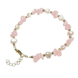 Natural Freshwater Pearl & Stone Bracelet Irregular Chip Crushed Stone Gold Plated Adjustable Chain Bracelet for Women #SB3157
