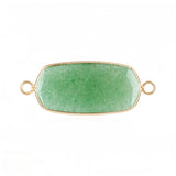 Natural Gemstone Hexagon Pendant Connector for Women | Gold Plated Healing Crystal Jewelry #SP2059