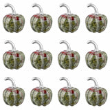 12 PCS Handmade Craved 20mm Gemstone Mini Pumpkin Carving Ornament Figurine for Halloween Home Decoration Craft Gift