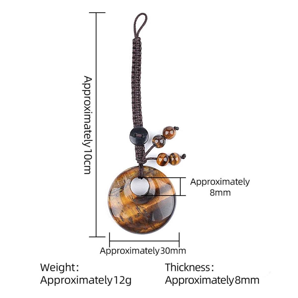 30MM Crystal Donut Keychain – Elegant Gemstone Bag Charm & Key Accessory