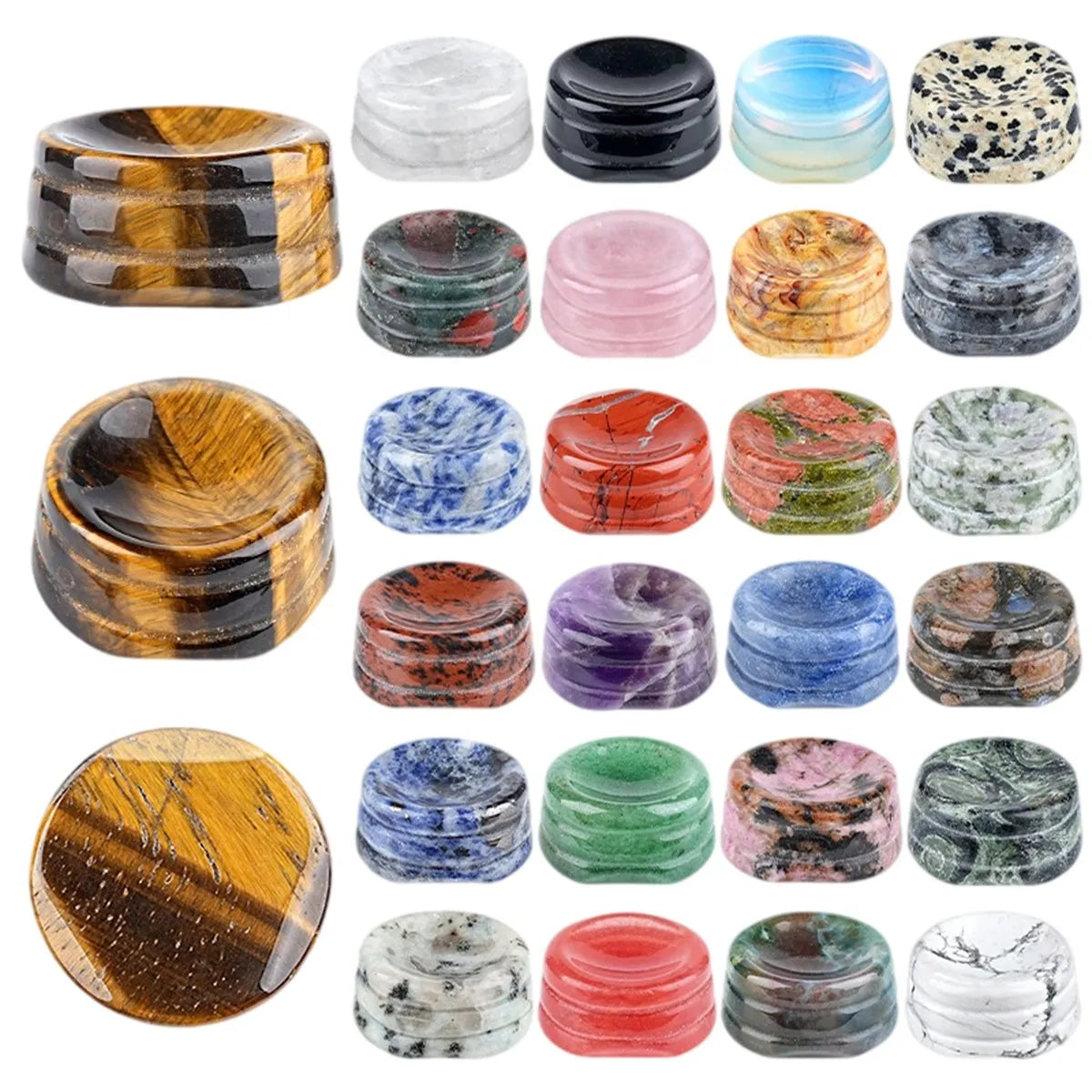Natural 28MM Gemstone Ball Holder Polished Circular Crystal Ball Base for Crystal Ball Display Wholesale