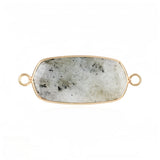 Natural Gemstone Hexagon Pendant Connector for Women | Gold Plated Healing Crystal Jewelry #SP2059