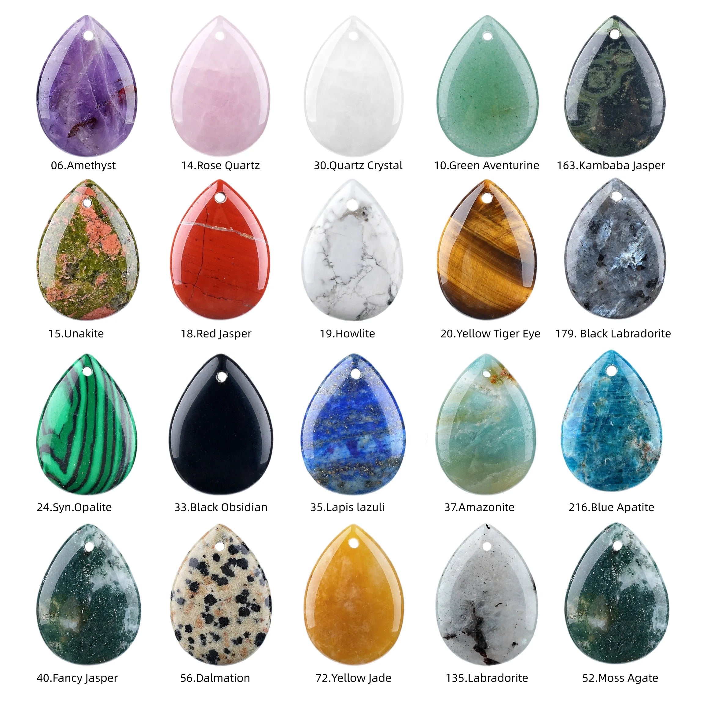 18x25mm Teardrop Stone Pendants  for DIY Necklace Jewelry Making #SP1800