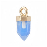Mini Hexagonal Point Crystal Pendant Natural Stone Bullet Shape Charm for DIY Jewelry Making Necklace Earrings Supplies