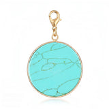 30mm Round Gemstone Pendant  Tag Charm for DIY Necklaces, Earrings & Bracelets #SP2060