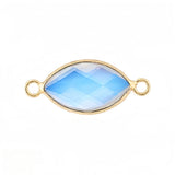 Faceted Horse Eye Gemstone  Connectors Charms with Double Loops DIY Jewelry #SP2046