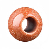 12mm Round Natural Gemstone Large Hole Beads, 5mm Big Hole Polished Stone Ball Beads for DIY Jewelry Making
