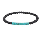 Matte Black Onyx 4mm Round Bead Bracelet Heishi Spacer Stone Bead Unisex Elastic Stackable Healing Crystal Wrist Jewelry #SB3156