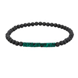 4mm Lava Rock Round Bead Bracelet Natural Stone Flat Disc Bead Stretch Bracelet Boho Crystal Jewelry for Women #SB3156