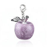 20mm Natural Gemstone Apple Charm with Lobster Clasp Crystal Beads for DIY Jewelry SP1371