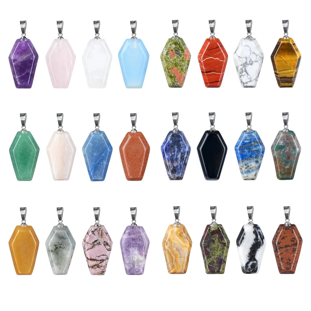 Handcrafted Healing Crystal Coffin Pendant - Unique Wiccan & Spiritual Jewelry Gift #SP1378