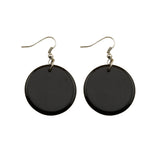 Natural Crystal Flat Round Disc Earrings, Genuine Gemstone Circle Coin Dangle Earrings, Minimalist Boho Healing Chakra Drop Jewelry Gift for Women