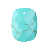 Faceted Natural Gemstone Rectangular Pendants - 15x20mm Healing Crystal Charms for DIY Jewelry
