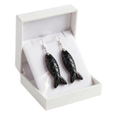 Hand Carved Gemstone Fish Earrings for Women Crystal Dangle Earrings with Hypoallergenic Hooks Healing Stone Jewelry Gift Box
