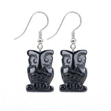 Hand Carved Crystal Owl Pendant Dangle Earrings for Women Men 25MM Animal Fashion Drop Ear Jewelry #PE2329