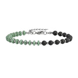 6MM Heishi Disc Spacer Round Bead Lava Stone Essential Oil Diffuser Gemstone Bracelet Silv er Chain Adjustable #SB3145