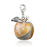 20mm Natural Gemstone Apple Charm with Lobster Clasp Crystal Beads for DIY Jewelry SP1371