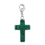 Gemstone Cross Charms with Lobster Clasps 18x25mm Healing Crystal Pendant for DIY Jewelry Making Reiki Energy #SP1030