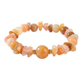 Handmade Natural Irregular Chip Stone Bracelet Elastic 10MM Round Gemstone Bead for Women #SB3160