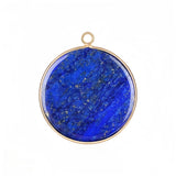 Handcrafted 30mm Natural Gemstone Pendant Necklace | Gold Bezel Healing Crystal Jewelry #SP2060