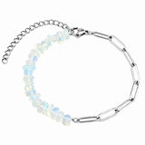 Healing Crystal Chips Stone Paperclip Link Bracelet Dainty Layering Handmade Bracelet Multiple Stone Options #SB3165