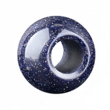 12mm Round Natural Gemstone Large Hole Beads, 5mm Big Hole Polished Stone Ball Beads for DIY Jewelry Making