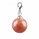 10MM Gemstone Round Ball Pendant Bag Charms for DIY Making Jewelry Silver Lobster Clasp Crystal Sphere Healing Chakra