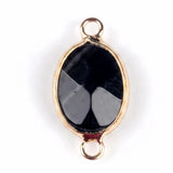 13x18mm Faceted Oval Gemstone Connectors Charms with Double Loops for DIY Jewelry Making #SP2053