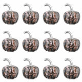 12 PCS Handmade Craved 20mm Gemstone Mini Pumpkin Carving Ornament Figurine for Halloween Home Decoration Craft Gift