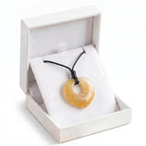 Rose Quartz Healing Crystal Heart Pendant Necklace Adjustable Wax Cord Stone 40MM Donut Amulet Jewelry for Spiritual Wellness