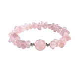 Natural Chip Gemstone Bracelet 12mm Optional Focal Round Bead Handmade Boho Stackable Healing Crystal Bracelet for Women #SB3159