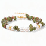 Wholesale Natural Gravel Stone Freshwater Pearl Bracelet Multi Color Crystal Beaded Bracelet Jewelry Gift for Women #SB3136
