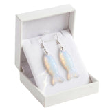 Hand Carved Gemstone Fish Earrings for Women Crystal Dangle Earrings with Hypoallergenic Hooks Healing Stone Jewelry Gift Box