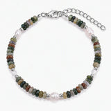 6MM Heishi Disc Stone Bracelet Freshwater Pearl Gold Adjustable Chain Boho Stackable Beaded Jewelry For Women #SB3137